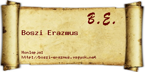 Boszi Erazmus névjegykártya